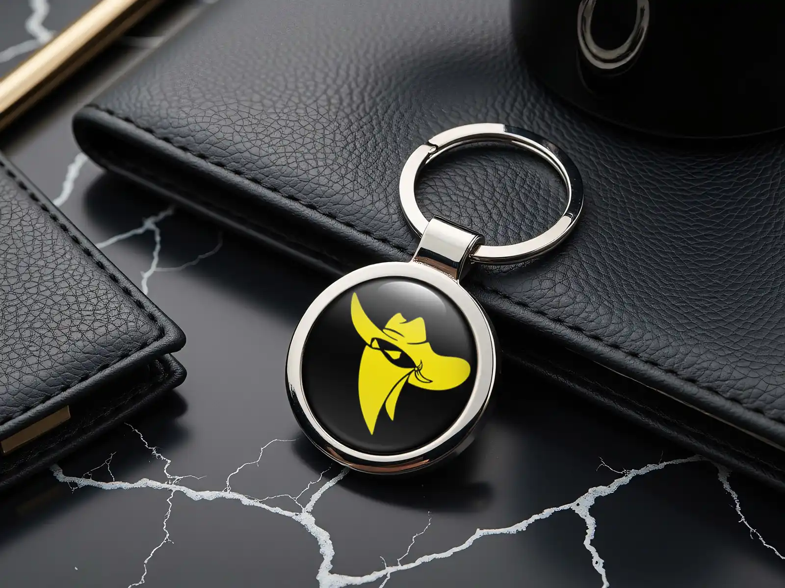 Mens Personalized Acrylic Keychains Metallic X